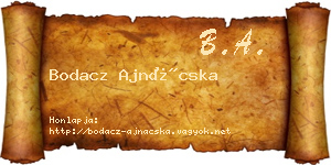 Bodacz Ajnácska névjegykártya
